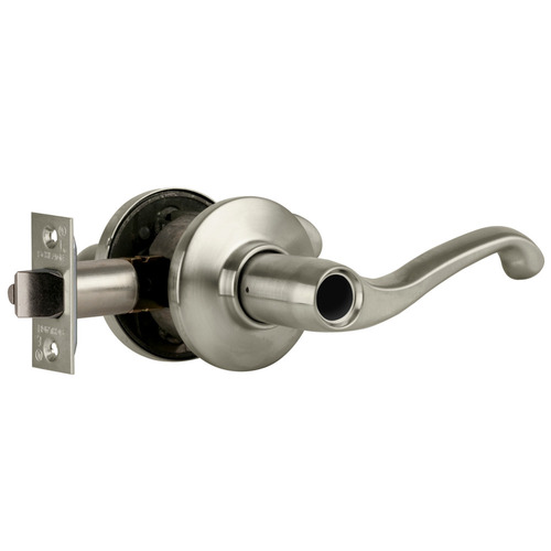 Schlage S51LDFLA619RH Right Hand S Series Entry Less Cylinder Flair with 16-203 Latch 10-001 Strike Satin Nickel Finish