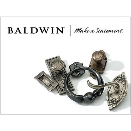 Baldwin PSARCLRSR492 Passage Left Hand Arch Lever and Rustic Square Rose with 6AL Latch and Dual Strike White Bronze Finish