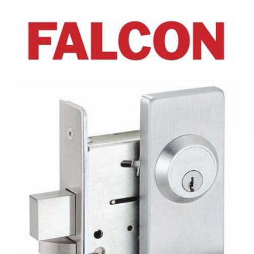 Falcon Lock W511PLAT626 Falcon W511LAT626 W Series Office Latitude Lever Lock C Keyway with 30197 Latch 30148 Strike Satin Chrome Finish
